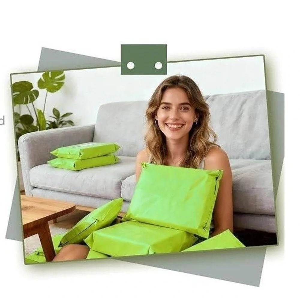 12x15.5 Green Poly Mailers 100 Count Self Seal Shipping Packaging Mailing Bags